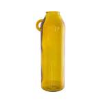 Yellow Handled Tall Glass Vase
