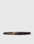 Addison Angular Buckle Belt - Lxl Chocolate