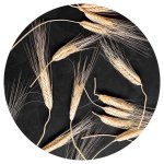 Scattered Wheat On Black Round Placemat