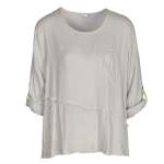 Raw Edge Oversized Top - Pale Grey L xl