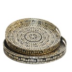 Roman Round Capiz Decor Tray Set
