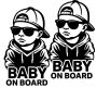 Baby On Board Black Vinyl STICKER-4 Pack.