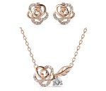 DESTINY Blooming Rose Set With Crystals From Swarovski - Rose Gold