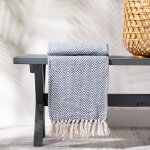 Cotton Throw - Zig Zag - Blue