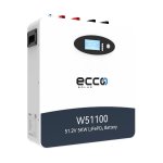 Ecco 5.12KWH Lithium Battery 51.2V 100AH W51100 Wall-mount