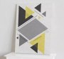 Gray Yellow Black Triangles Nordic Canvas Art