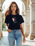 Protea Fitted Tee - Black - Small