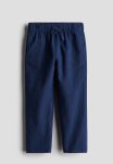 Linen-blend Pull-on Trousers - Blue