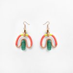 Aventurina Earrings Beige Pink Yellow