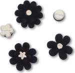 Black Velvet Flower Jibbitz - Multi Osfa