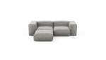 Three Module Chaise Sofa - Velvet - Light Grey - 230CM X 199CM