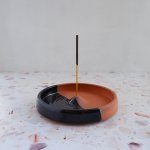 Incense Holder - Terracotta - Black Dip