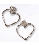 Twisted Heart Earrings - Silver Free