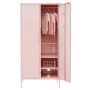 Steel Swing Door Twinny Wardrobe Storage Cabinet Cupboard Locker - Peach Pink