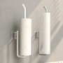 Versatile Wall-mounted Storage Rack For Kitchen & Bathroom - Punch-free Self-adhesive Paper Towel Holder Toilet Roll Organizer And Plastic Wrap Dispenser