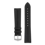 James Calf Leather Performance Watch Strap In Black - 22MM Silver