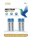 Nectium Aaa Batteries 4-COUNT Blister Card Double A Alkaline Batteries Pure Gold Bottom Batteries Ideally Suited For Iot Smart D