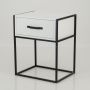 Tsitsikamma White Side Table With One Drawer - Steel Handles