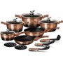 15 Piece Marble Coating Cookware Set - Metallic Rose Gold NOIR'BH-1900