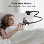 Gooseneck Phone Holder Bed Flexible Arm Overall Length 75.01 Cm 360 Adjustable Clamp Clip Overhead Cell Phone Mount Stand For Be