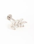 Surgical Steel Cubic Zirconia Vine Nipple Bars 2-PACK