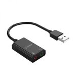 Orico USB External Sound Adapter With 1 X Headset And 1 X Microphone Port Black