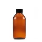 50ML Amber Glass Generic Bottle With Tamper Proof Cap - Black 28 410