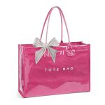 Lushandy Pvc Tote Bag For Women Large Plastic Tote Purse Work Kraft Paper Letter Print Shoulder Bag Carry All Hobo Handbag