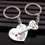 2PCS/SET Valentine's Day Gift Love Keychains Cute Heart Key Keychain Couple Key Ring Lovers Key Chain For Women Men