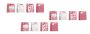 X12 Piece Pink Hearts Gift Bag Set - 32 42 11.5CM.