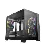 Deepcool CG330 3 F Panoramic Dual Chamber Micro Atx Gaming Chassis Black