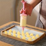 8PCS Cookie Press & Piping Gun Set With Decorating Tips - Perfect For Diy Cake And Biscuit Decorations Ideal For Birthday Partie