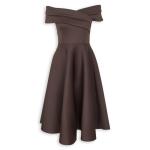 Chocolate Bardot Circle Midi Dress