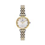 Womens Two-tone Crystal Accent Watch With Silver Sunray Dial