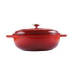 Round Cast Iron Enamel Casserole 4L Red