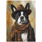 BOSTON Tear Resistant Deco Print Music Star Terrier