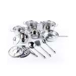 18 Piece Stainless Steel Pot Set Silver