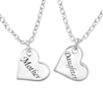 C211-C31051 - 925 Sterling Silver Mother Daughter Necklace Set