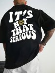 Men's Casual Short Sleeve T-Shirt With Alphabet Print Cotton Blend Fabric Breathable And Soft Suitable For Summer Wear