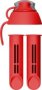 Pearlco Water Bottle Filter Cartridge Replacement X2 + Lid Red