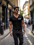 Commando Tee - Militaire Series - Black - Small Left Aligned