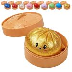 Glitter Dumpling - Glitter Dumpling Squishy Dumplings Squeeze Sensory Stress Relief Toy For Adults & Kids Gold