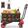 330LB Folding Hand Truck Heavy Duty Carrying 2-IN-1HAND Truck Dolly Foldable With Folding Basket Combination Of 4 Wheels And 2 Wheels Convertible Do
