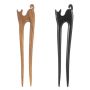 2 Piece U Cat Shape Wooden Hair Sticks Handmade Carved Wood Forks