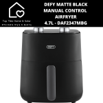 Defy Matte Black Manual Touch Control Airfryer - 4.7L Daf 2347 Mbg