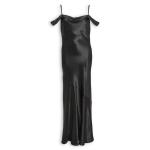 Black Satin Strap Dress