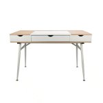 Everfurn Rain Work Desk Two Drawers Steel Frame Adjustable Feet Study Desk