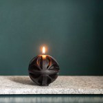 Sacred Orb Sculpted Candle - Matt Black