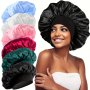 Awegeo Soft Satin Hair Bonnet For Women And Girls - Lightweight Odorless Night Cap For Sleeping & Showering