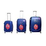 Smte Ultra Light 3-PIECE Abs Luggage Set Blue Durable & Lightweight. With Keychain